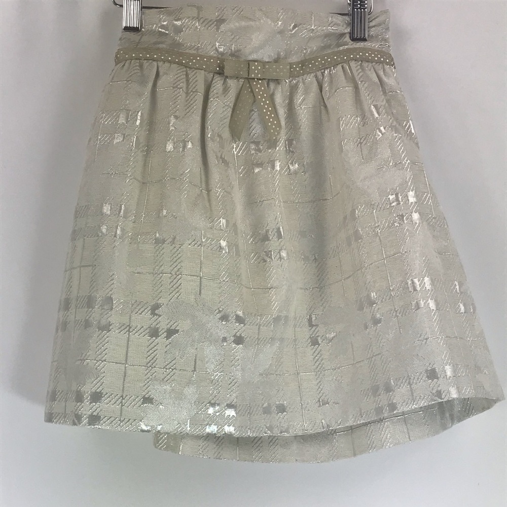 Rachel Riley Silver Damask Party Skirt